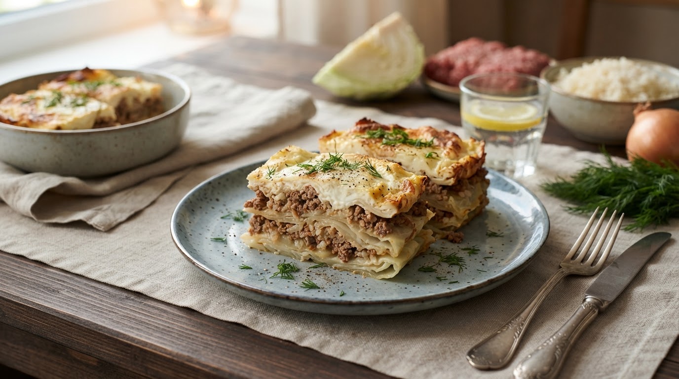Мясные «Стеки» из капустных листьев с фаршем и рисом