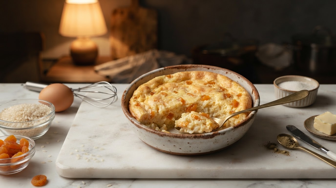 Рисовый «Пудинг-омлет» с курагой и кардамоном
