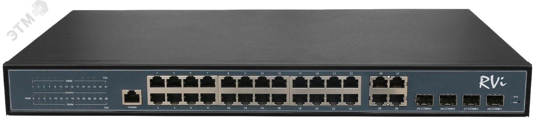 Коммутатор управляемый L2 24 порта RJ45/SFP 10 100 1000 Мб/с PoE 370Вт