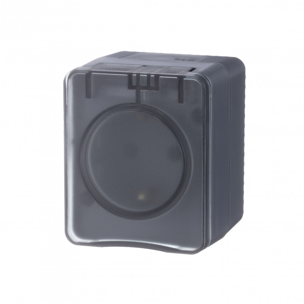 AtlasDesign Profi54 розетка с заземлением со шторками IP54 16А 250B, антрацит, Россия