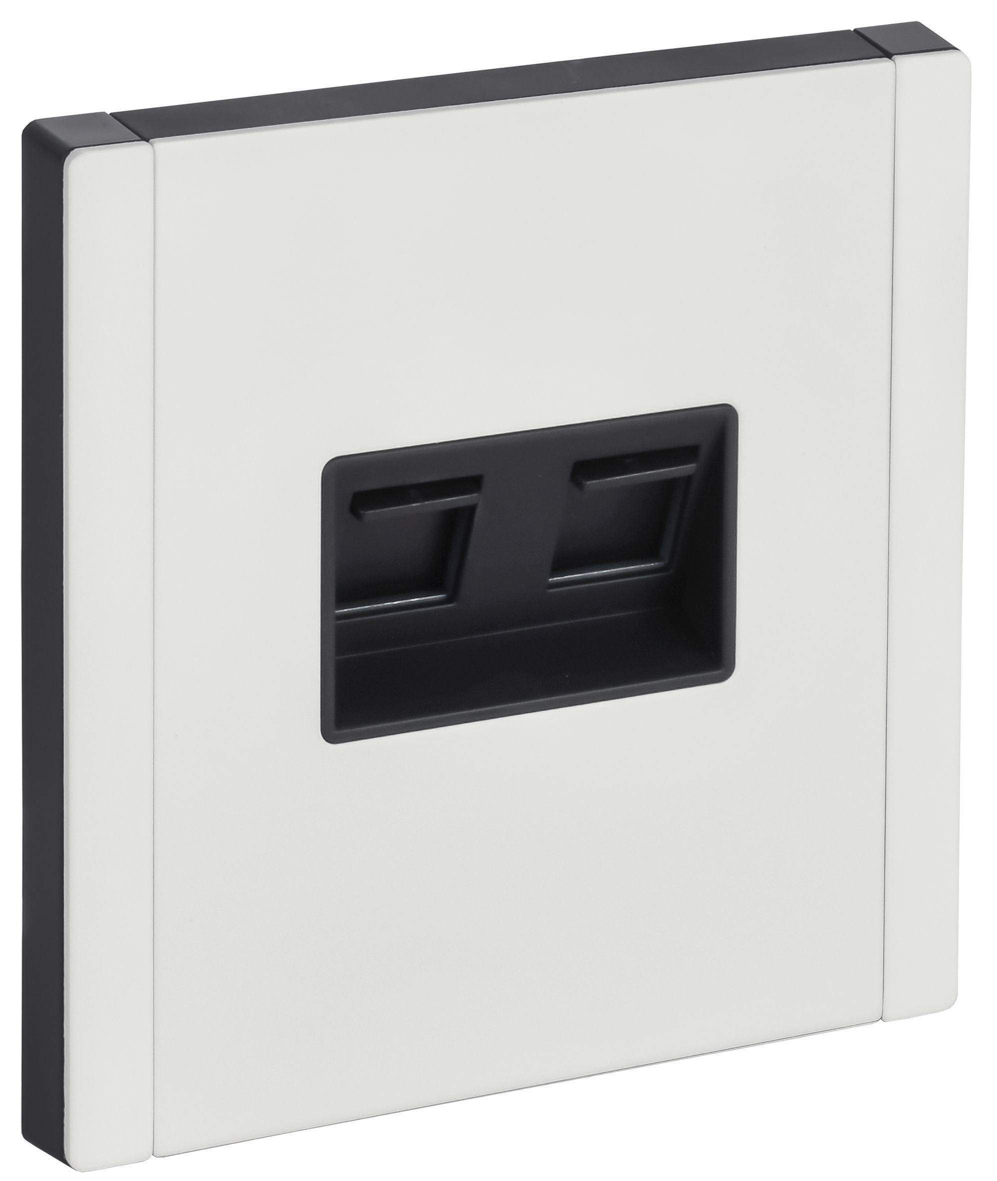 FORTE&PIANO Розетка компьютерная двойная RJ45 кат.5E FP233M металл белый
