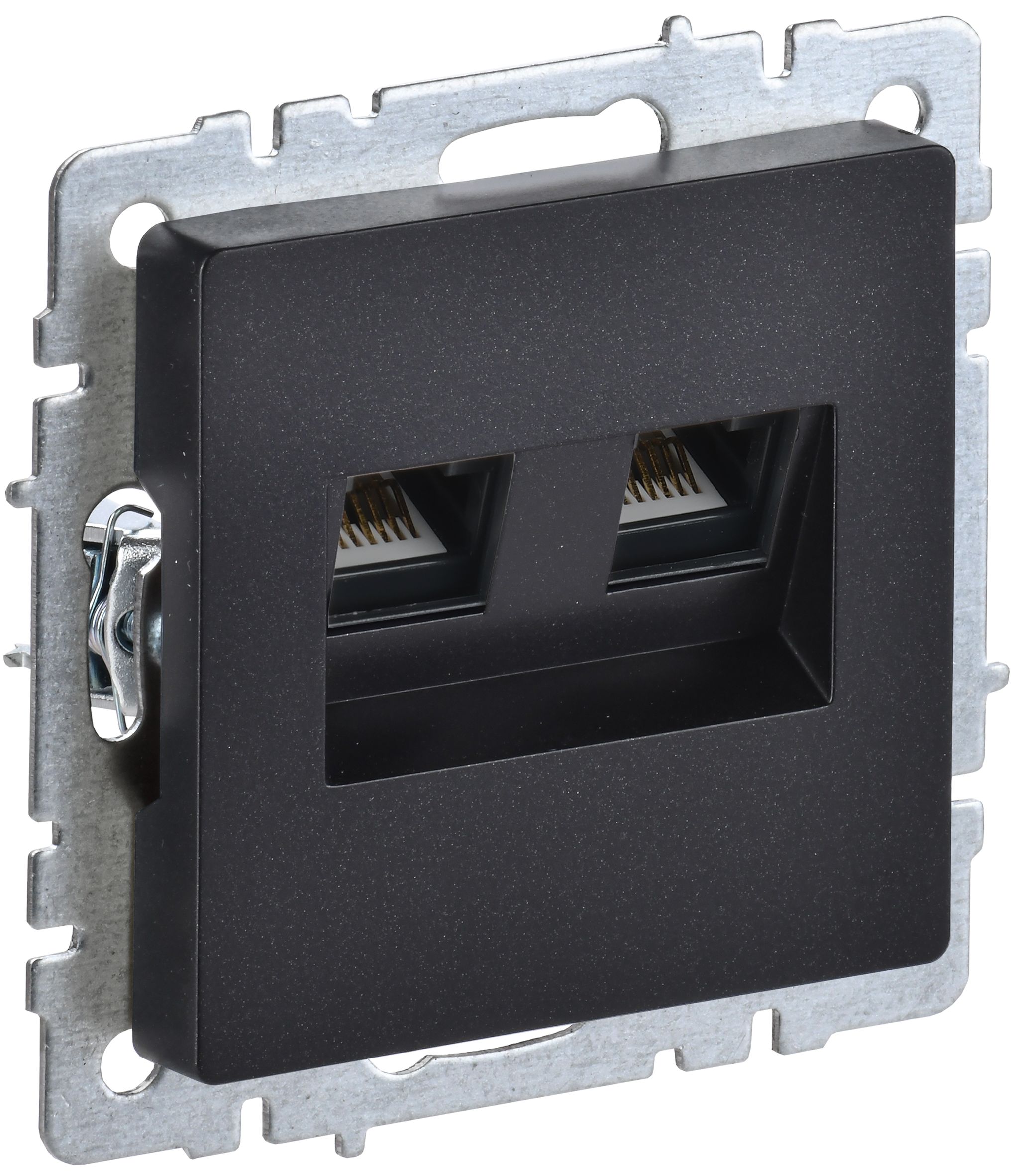 BRITE Розетка компьютерная двойная RJ45 кат.5E РК10-2-БрЧ черный