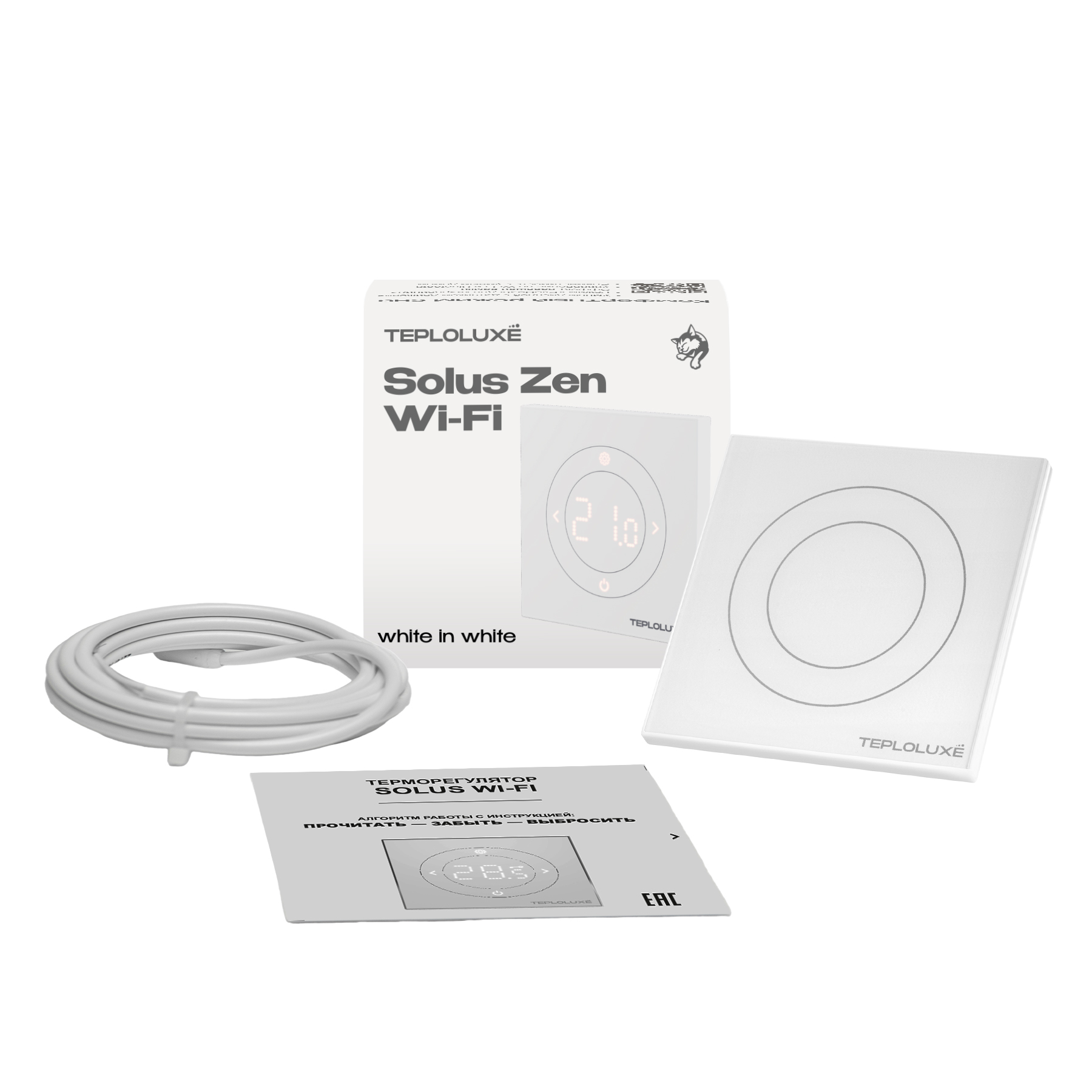 Терморегулятор электронный Solus Zen Wi-Fi белый/белый