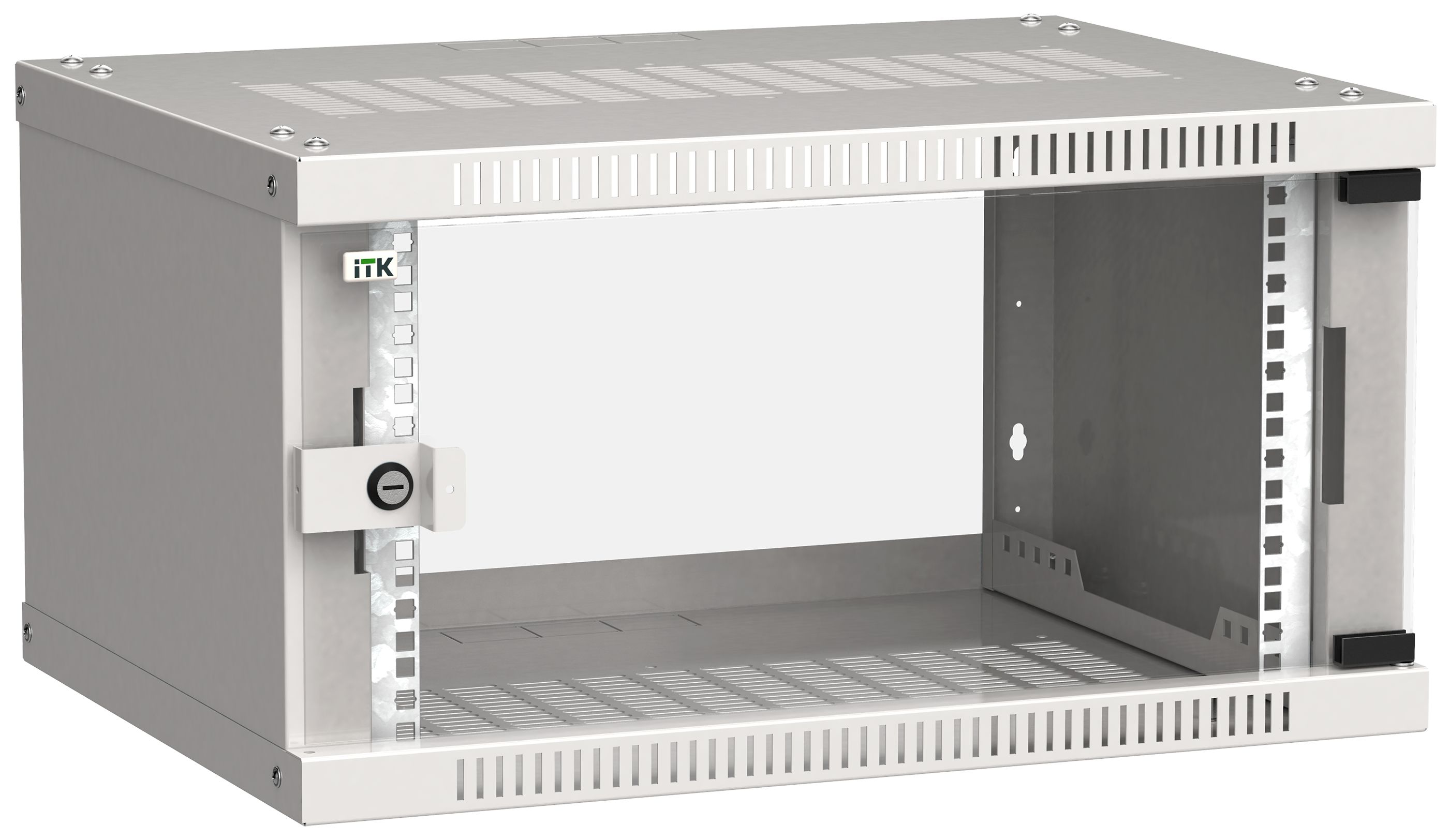 Шкаф LINEA WE 6U 600x450 мм дверь стекло серый