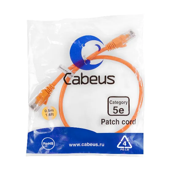 PC-UTP-RJ45-CAT.5E-0.5M-OR-LSZH Cabeus