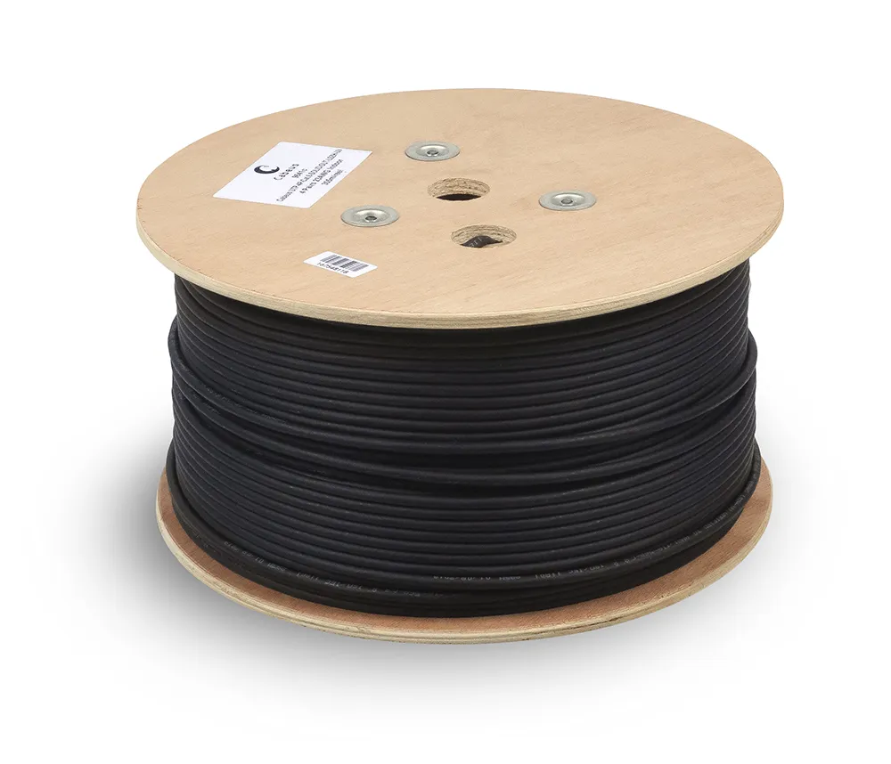 Витая пара FTP 5e Cabeus FTP-4P-Cat.5e-SOLID-OUT-LSZH-UV 4 пары одножильный, для внутренней и внешней прокладки LSZH-UV черная 305 метров