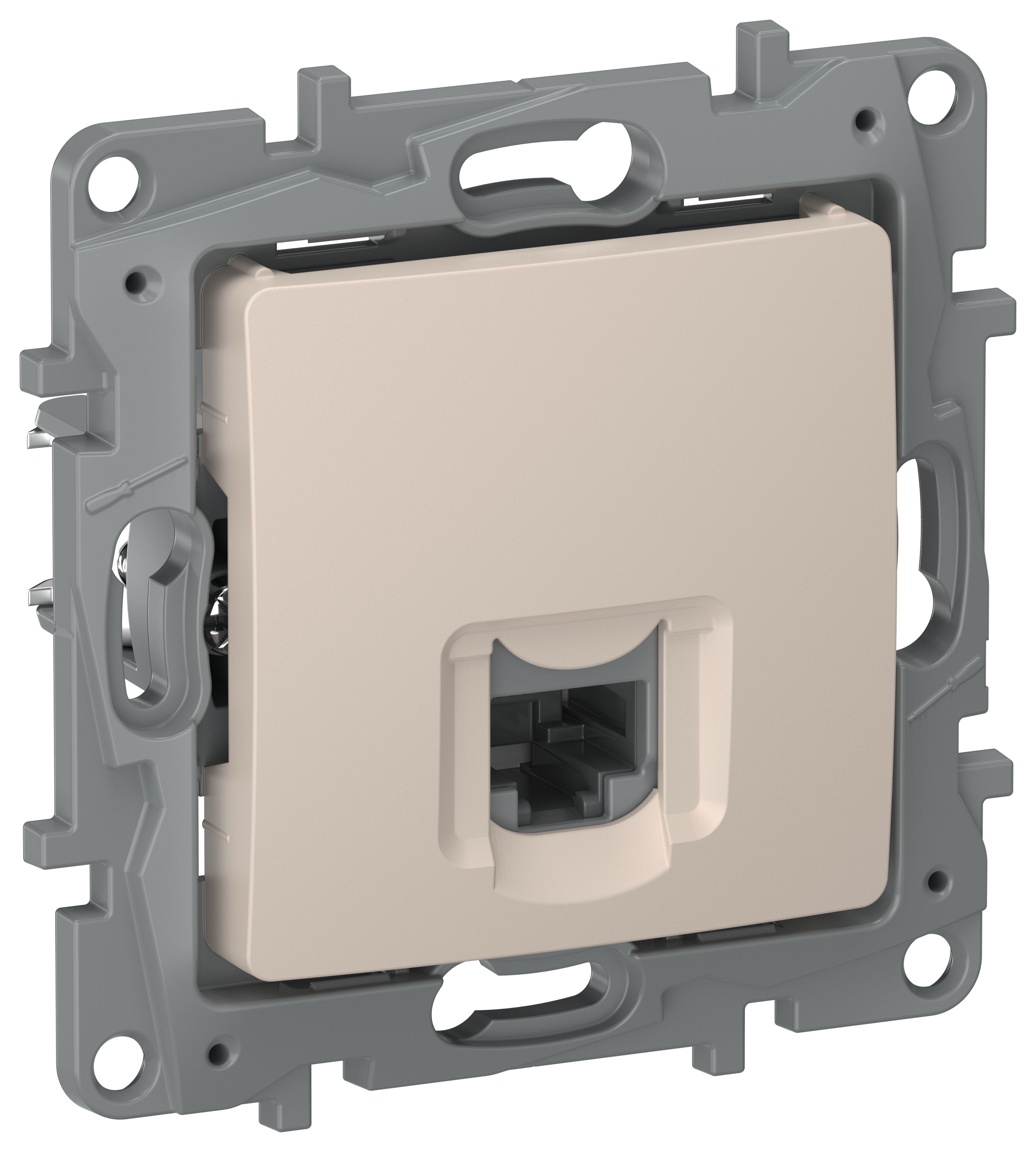 Розетка компьютерная RJ45 категория 5Е UTP 6711411 песочный ETIKA