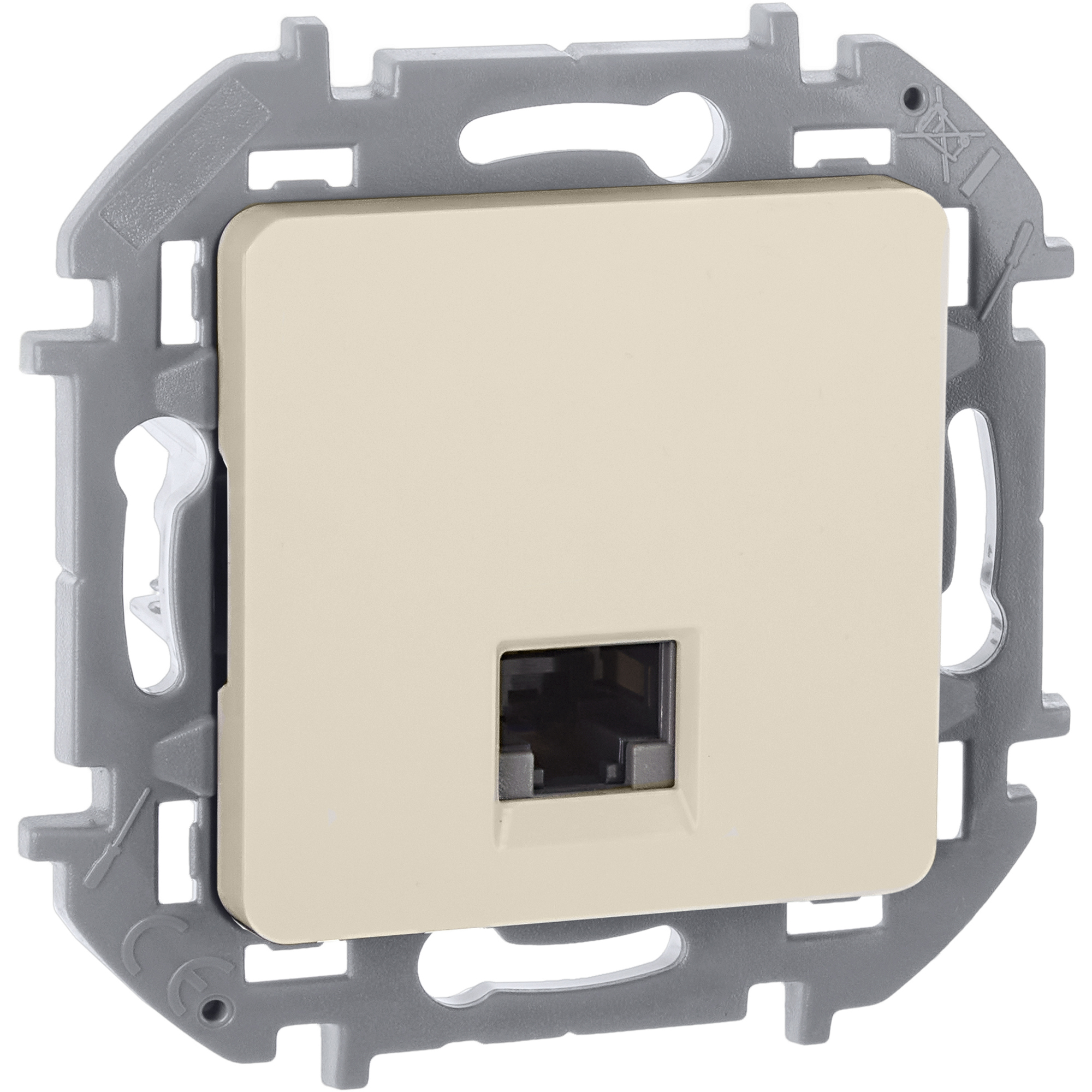 Розетка компьютерная RJ45 категория 6 UTP слоновая кость INSPIRIA