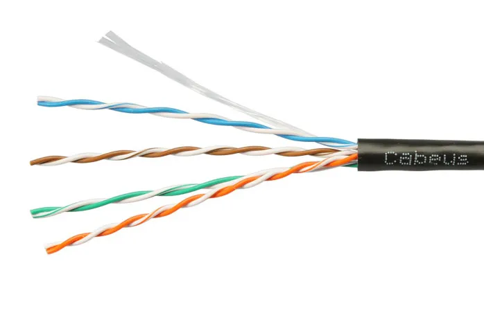 Витая пара UTP 5e Cabeus UTP-4P-Cat.5e-SOLID-BK 4 пары одножильный