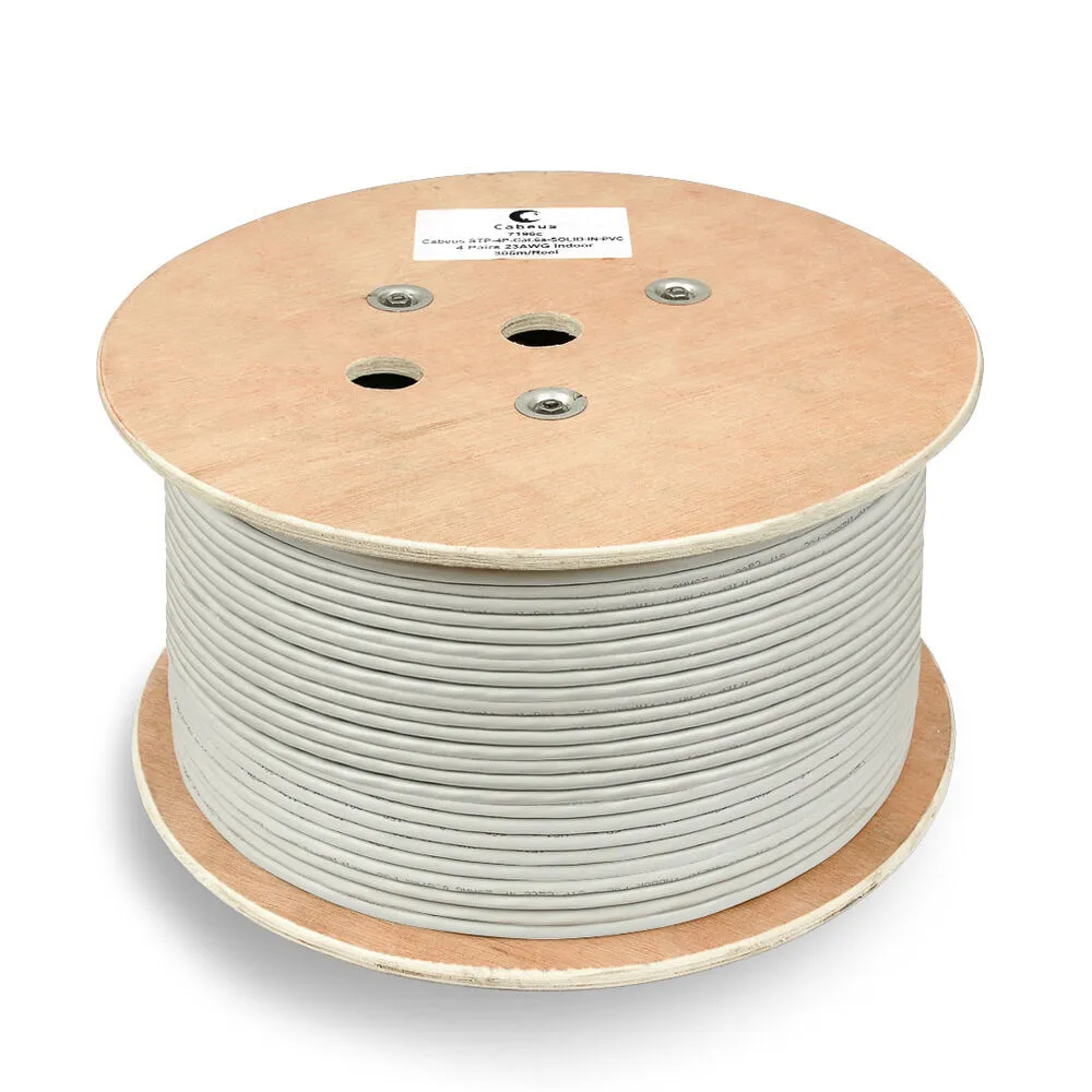 Витая пара SFTP 5e Cabeus SFTP-4P-Cat.5e-SOLID-GY 4 пары одножильный, PVC нг(А)-LS серая 305 метров