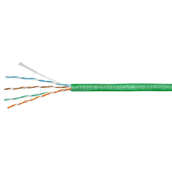 Кабель витая пара Cabeus UTP-4P-Cat.5E-SOLID-LSZH-GN