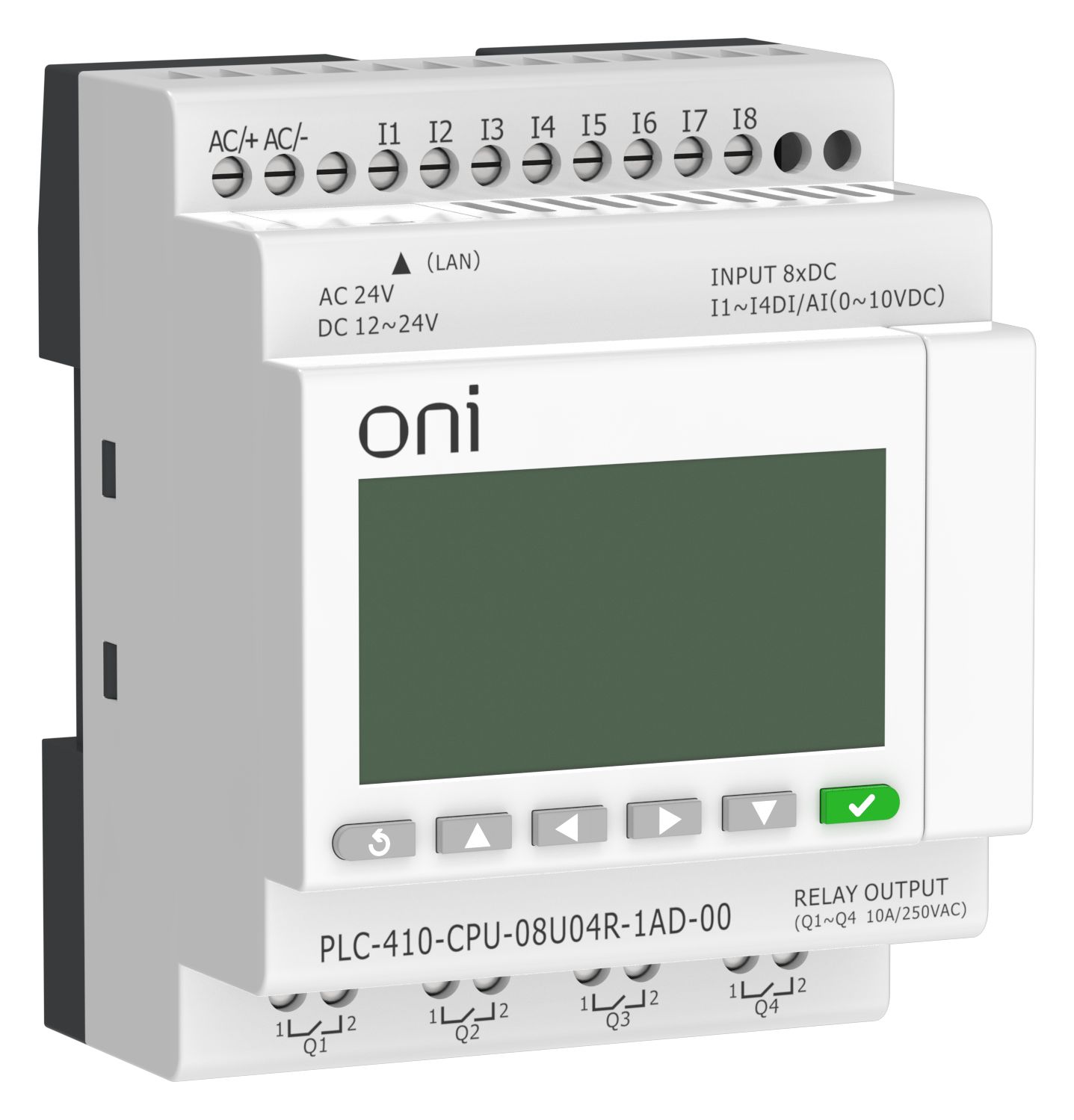 ПЛК 410 Модуль ЦПУ 4 DI 4 UI (0-10 В/DI) 4 RO 12В-24В DC или 24В AC с Ethernet портом с экраном
