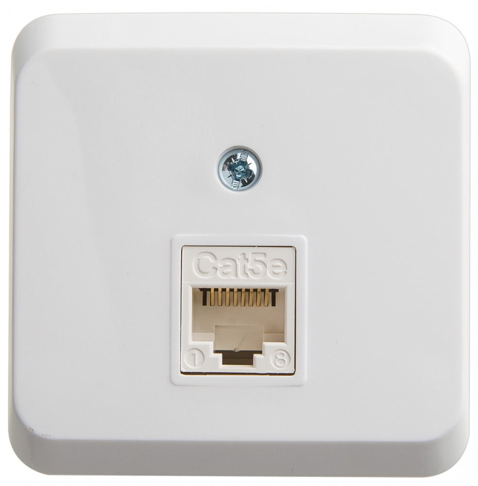 Этюд Розетка открытой установки компьютерная RJ45 категория 5E белый