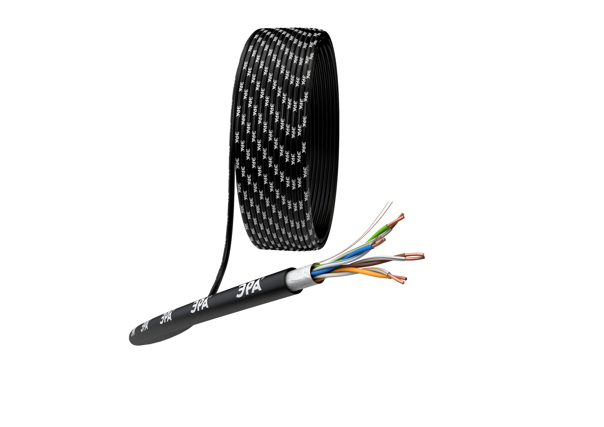 Кабель витая пара F/UTP Cat5e 4x2x24 AWG CU PE наруж. 305м F-4-PE