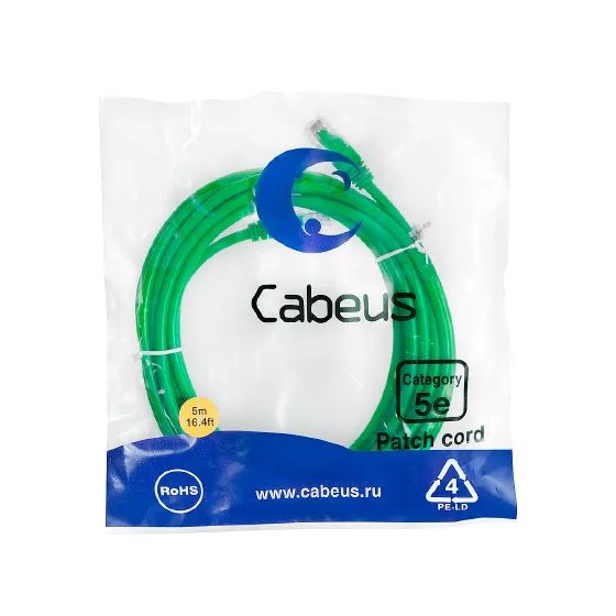 PC-UTP-RJ45-CAT.5E-5M-GN Cabeus