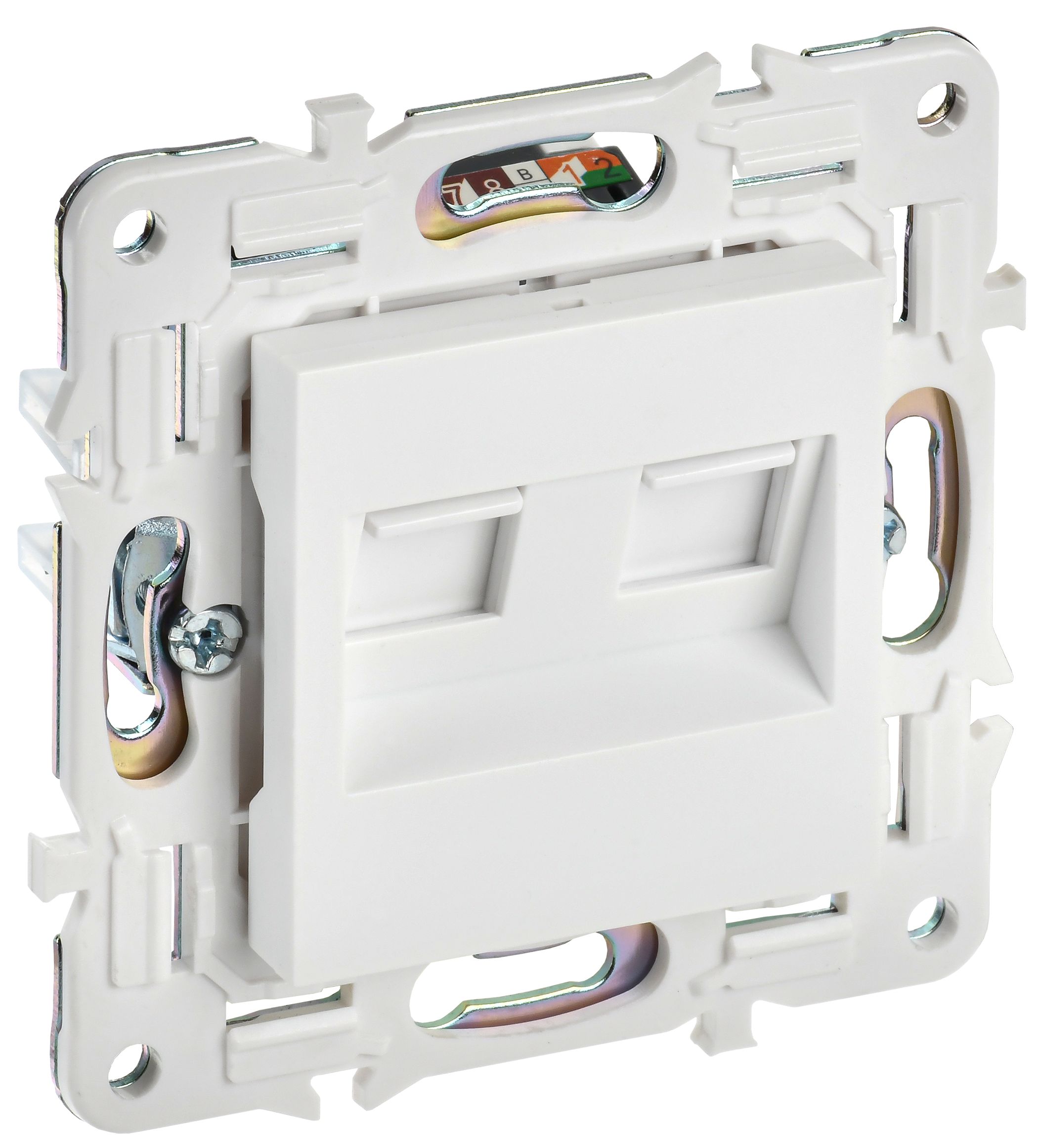 Розетка компьютерная двойная RJ45 кат.6 SK-K04W арктический белый SKANDY