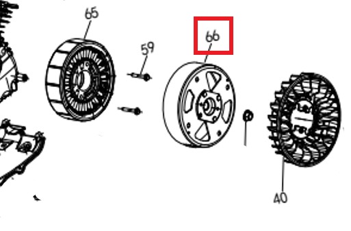 Ротор альтернатора инверторный SGG 1800Si-2400Si, KM148F,KM152F / Inverter motor rotor (02.09.30110-200001-00)