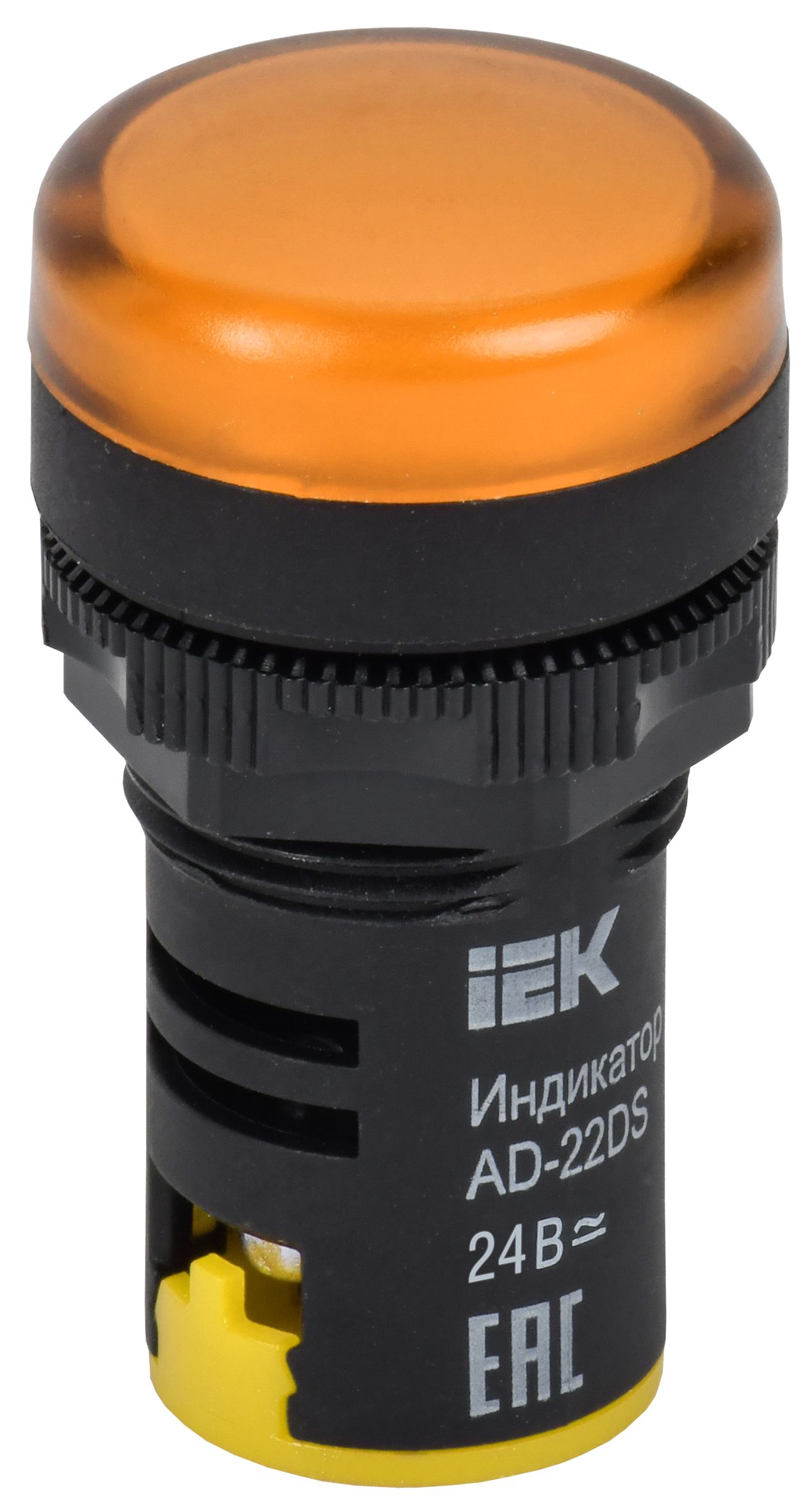 Лампа AD22DS(LED)матрица d=22мм желтый 24В AC/DC
