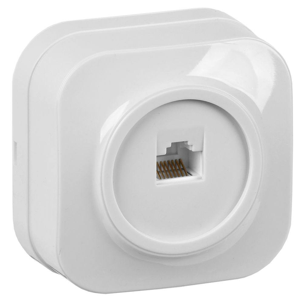 GLORY Розетка для открытой установки компьютерная RJ45 кат.5E РК10-ХБ белый