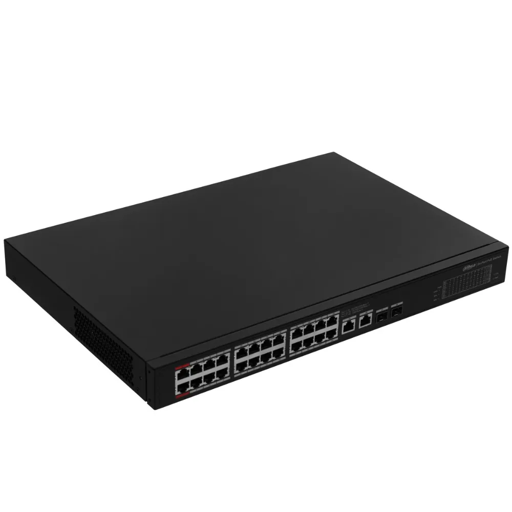 24-портовый управляемый гигабитный коммутатор с PoE, уровень L2 Dahua DH-PFS3228-24GT-240