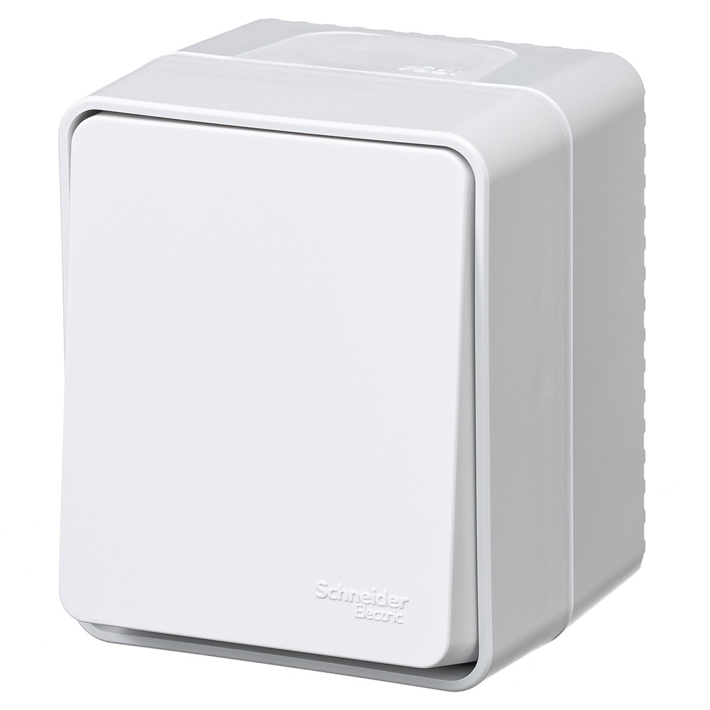 AtlasDesign PROFI IP54 О/У 1-клавишный кнопочный выключатель 10 АХ, белый