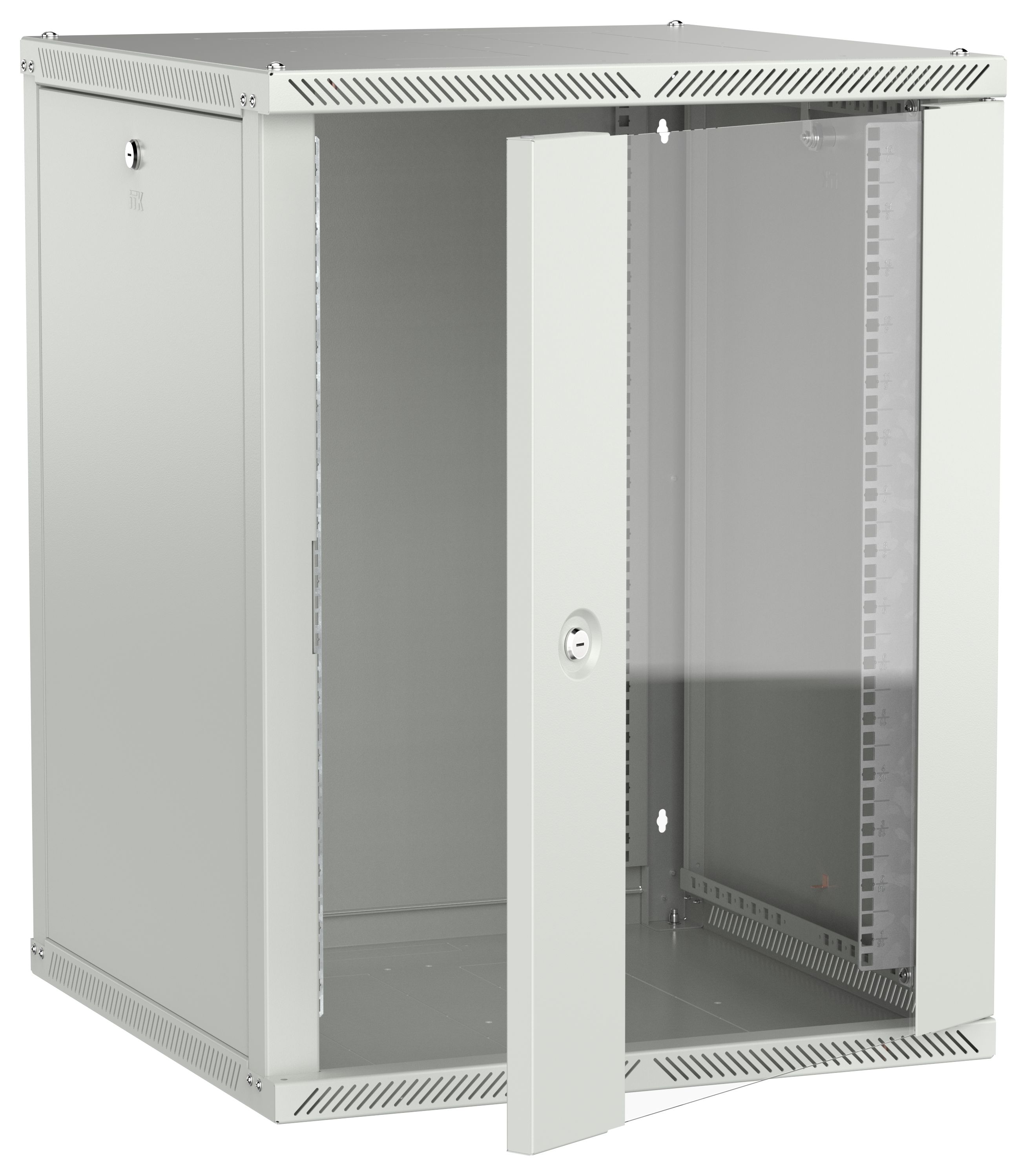 Шкаф 15U 600х600мм дверь стекло серый 2.0
