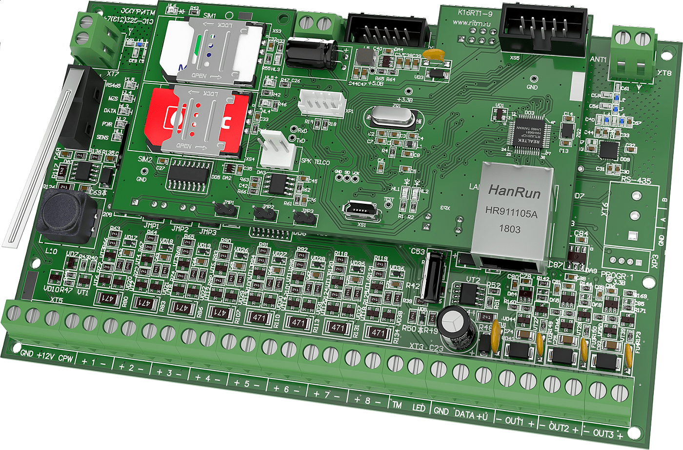 Панель охранно-пожарная Контакт GSM-16