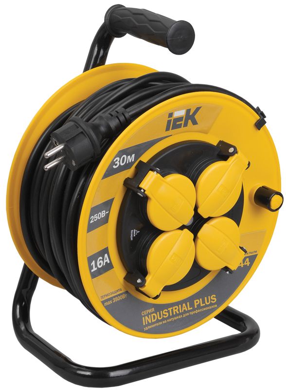 INDUSTRIAL PLUS Катушка УК30 4 места IP44 с заземлением с термозащитой 3х1,5мм2 30м