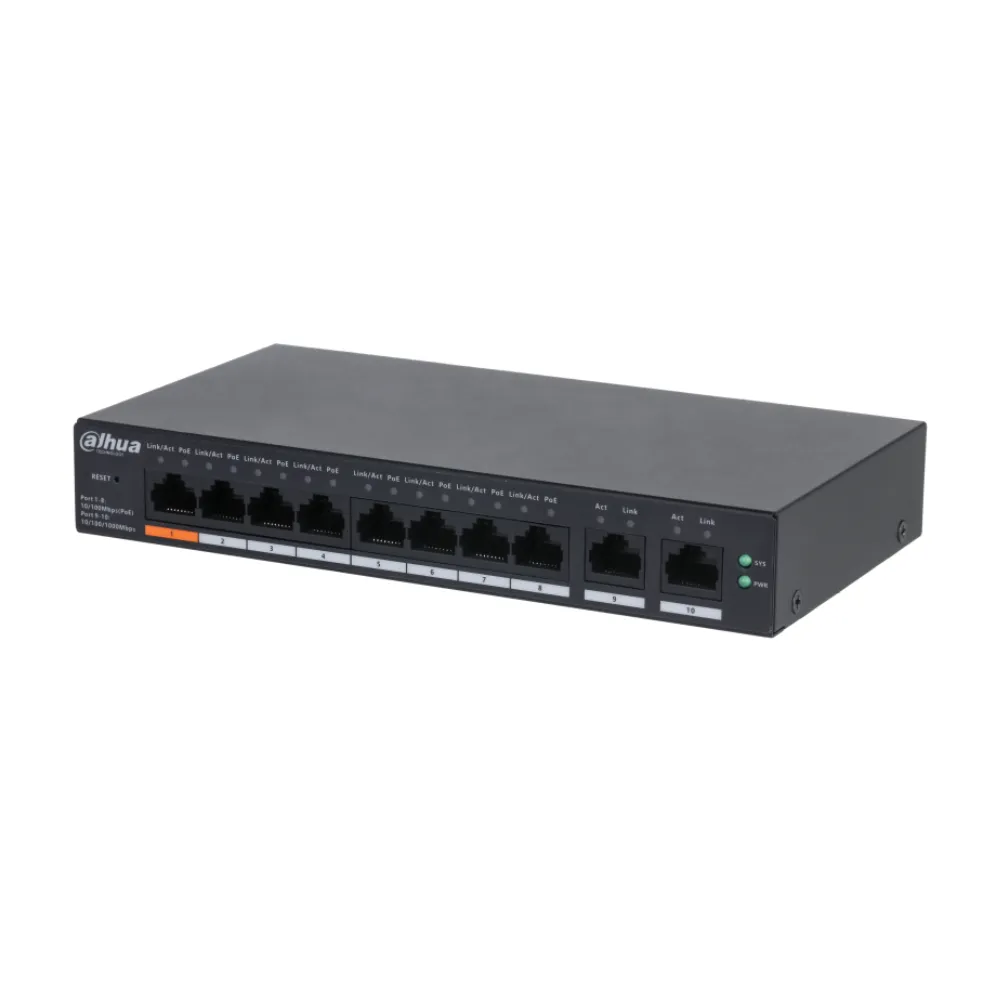8-портовый PoE коммутатор Dahua DH-CS4010-8ET-60 с функцией облачного управления