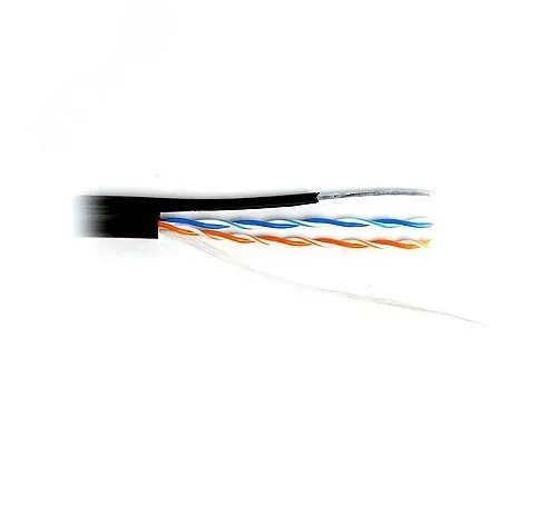 Витая пара UTP 2 пары категория 5е внешняя с тросом Premium (UTP 2x2x0,51 5е Cu steel rope)
