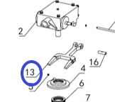 Вилка наклона лопастей TSS DMD/DMR1000H,L/Knock pin TSS DMD/DMR1000, №13 (PT3613)