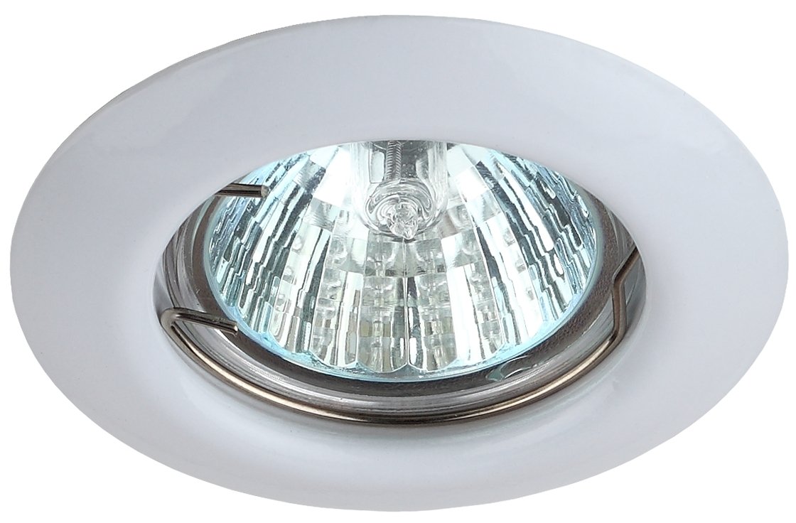 Светильник штампованный MR16,12V/220V, 50W белый ST3 WH