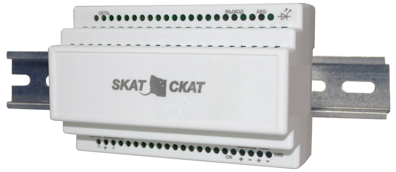 Источник вторичного электропитания SKAT-24-2,0-DIN 24В, 2А, под АКБ от 7Ач