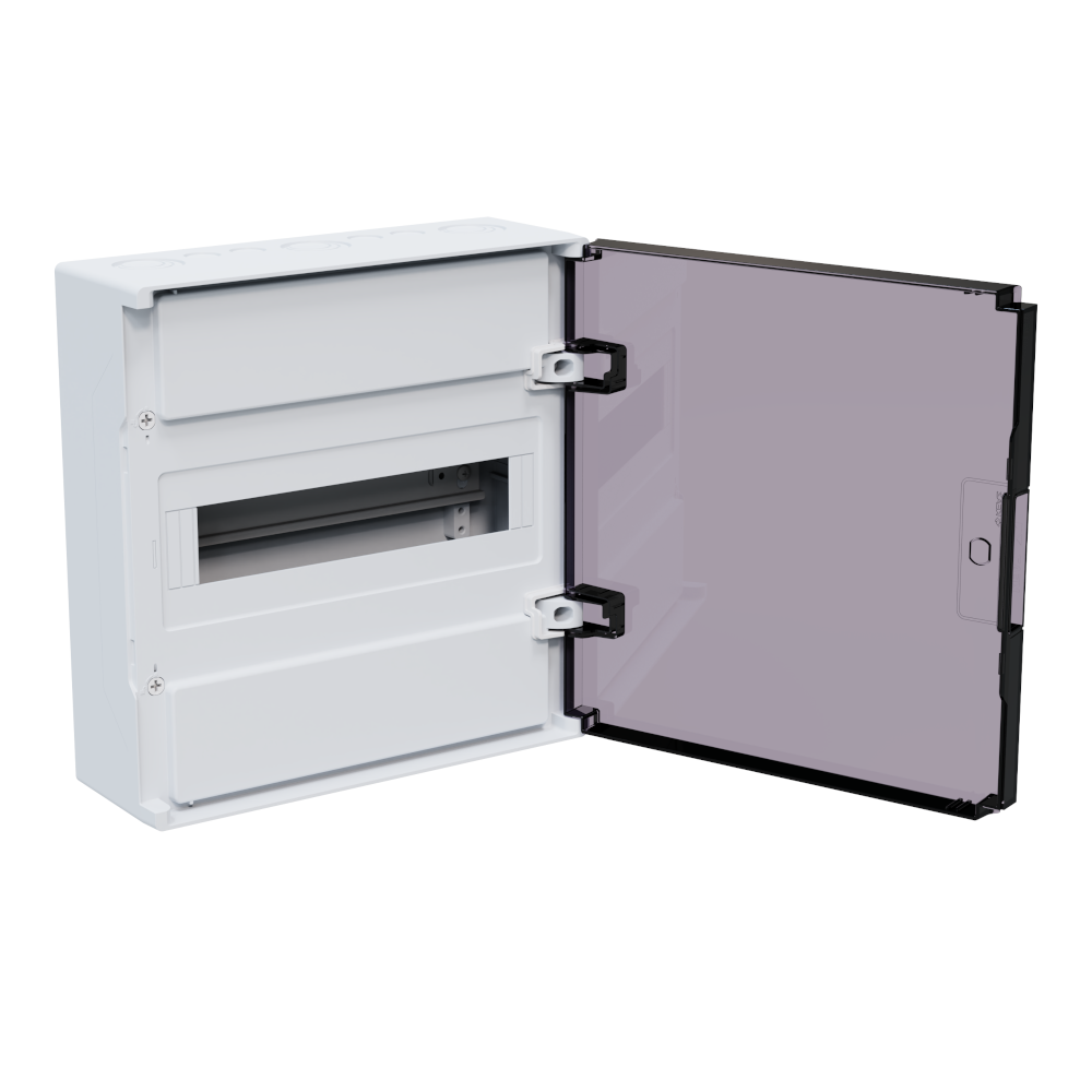 Щит ЩРН-п-12 пластиковый распред. OptiBox Pro 12-NKR-IP40 12м. навесной с пласт. черной прозрач. дверцей IP40