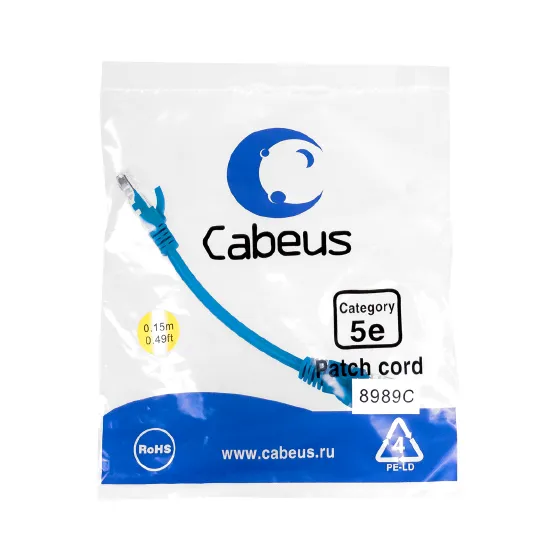 PC-UTP-RJ45-CAT.5E-0.15M-BL-LSZH Cabeus
