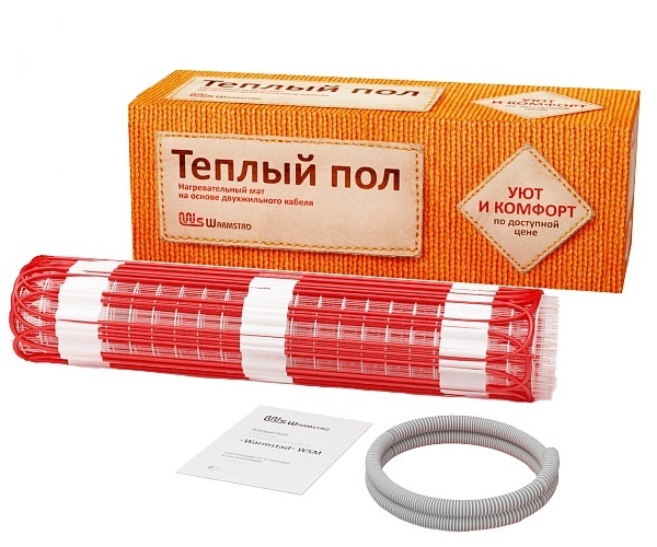 Мат нагревательный для электрического теплого пола Warmstad WSM 2 кв.м 300 Вт
