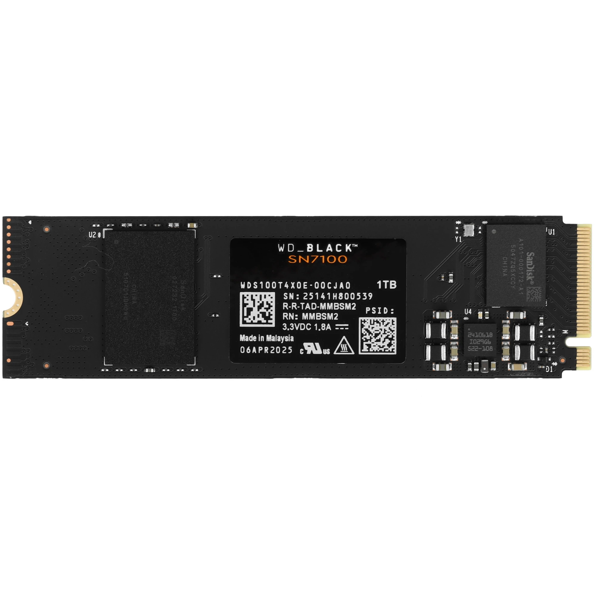 Накопитель SSD М.2 2280 1ТБ Black SN7100, NVMe 2.0, 3D TLC NAND, 7250/6900 МБ/с