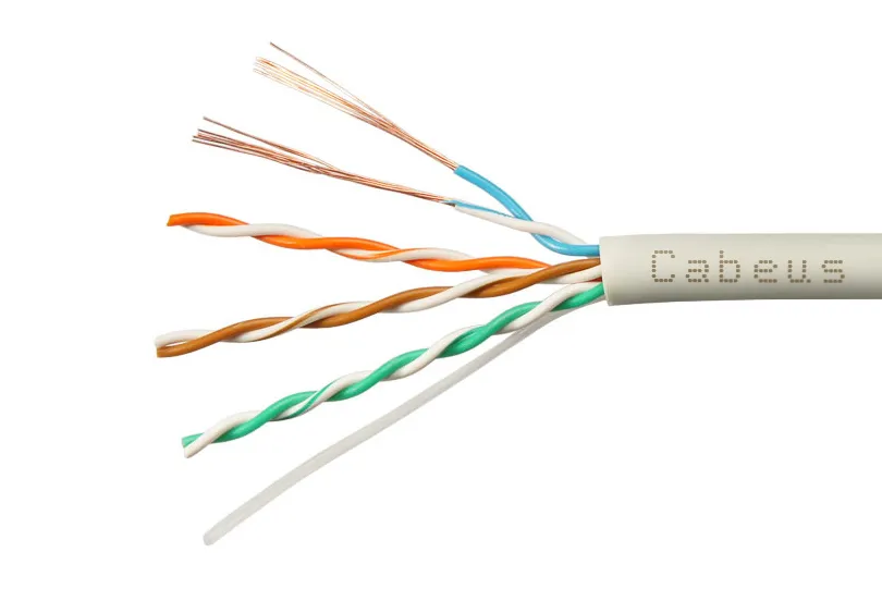 Витая пара UTP 5e Cabeus UTP-4P-Cat.5e-PATCH-LSZH-GY 4 пары многожильный LSZH серая 305 метров