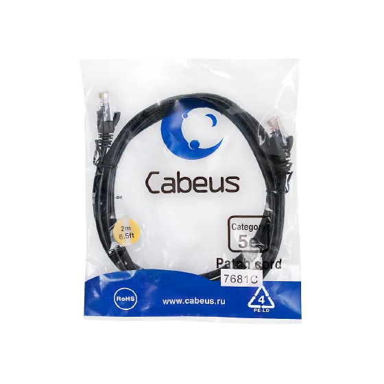 PC-UTP-RJ45-CAT.5E-2M-BK-LSZH Cabeus