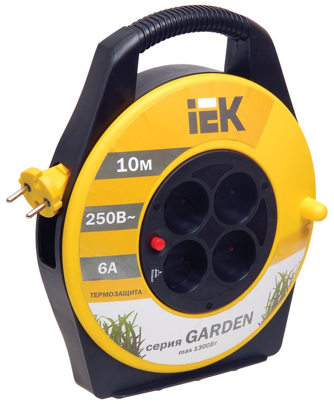 GARDEN Катушка УК10 4 места без заземления с термозащитой 2х0,75мм2 10м