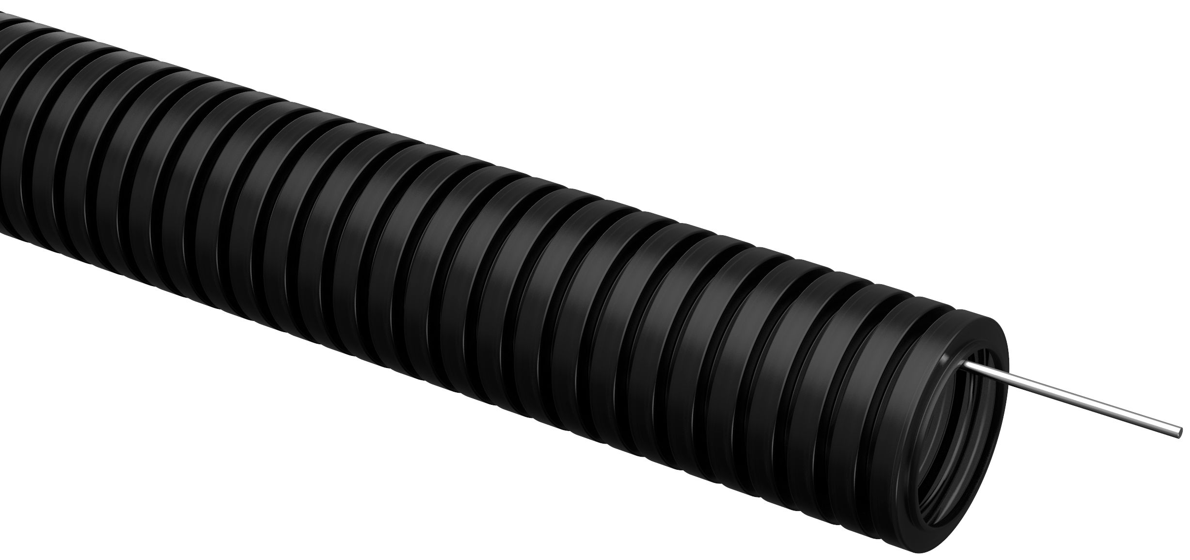 ELASTA Труба гофрированная ПВХ легкая d=32мм с зондом черная (25м)