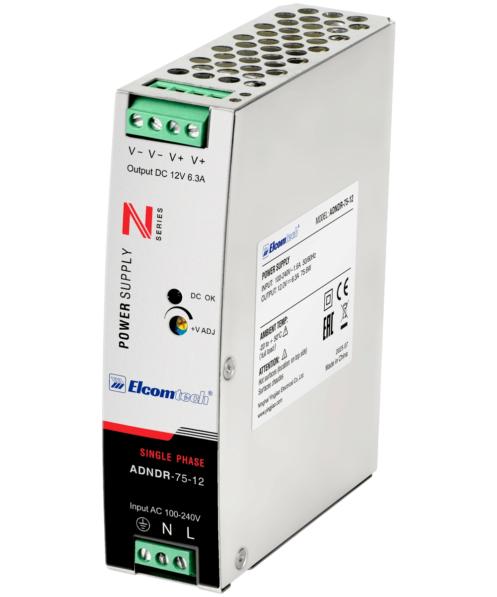 Источник питания на DIN рейку AC/DC 75,6W вход 100-240V,выход 12V 6,3A AD