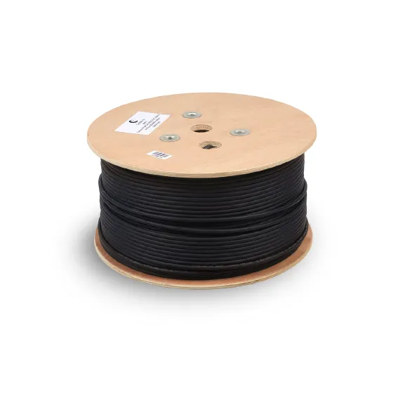 Витая пара UTP 6 Cabeus UTP-4P-Cat.6-SOLID-OUT-LSZH-UV 4 пары, одножильный, для внутренней и внешней прокладки LSZH-UV черная 305 метров