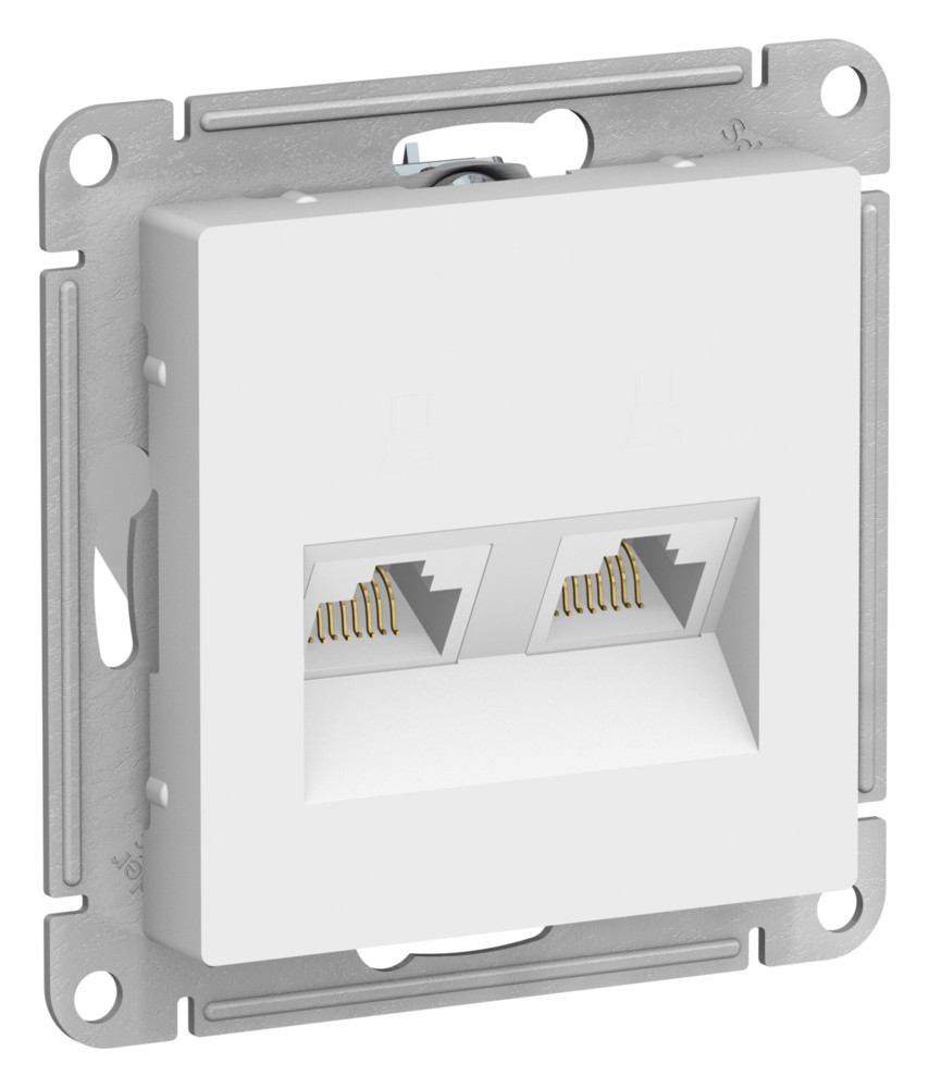 ATLASDESIGN розетка двойная компьютерная RJ45+RJ45, кат.5Е, механизм, лотос
