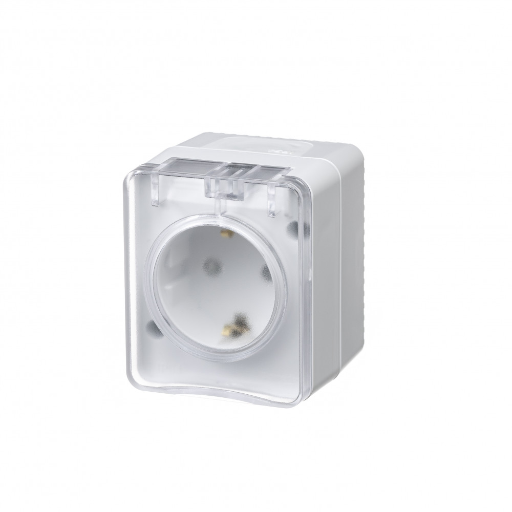AtlasDesign Profi54 розетка с заземлением со шторками IP54 16А 250B, белый, Россия