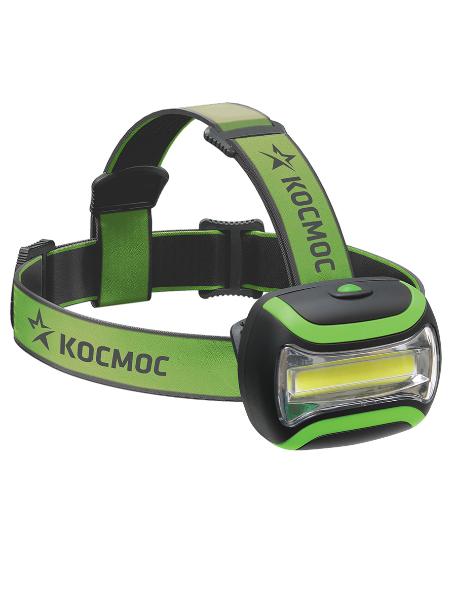 Фонарь налобный, 3W COB LED, 3 батарейки АА, 180Лм
