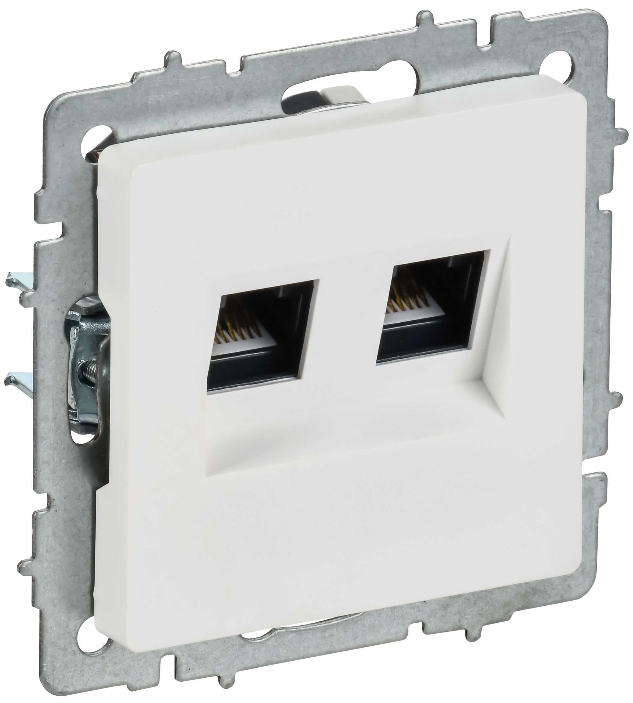 BRITE Розетка компьютерная двойная кат.5E RJ45 РК10-2-БрАБ арктический белый
