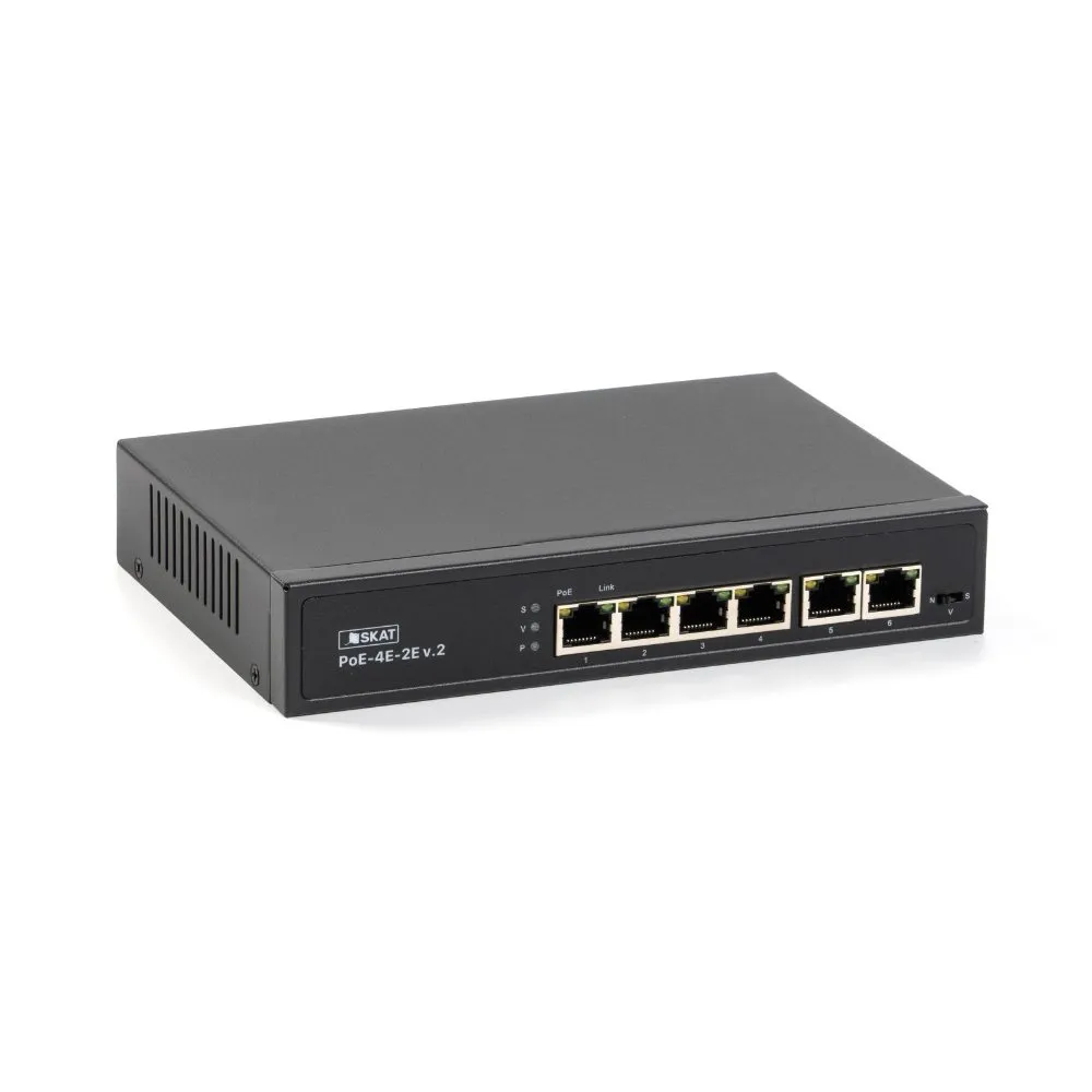 PoE-коммутатор SKAT POE-4E-2E V.2, 4 порта PoE
