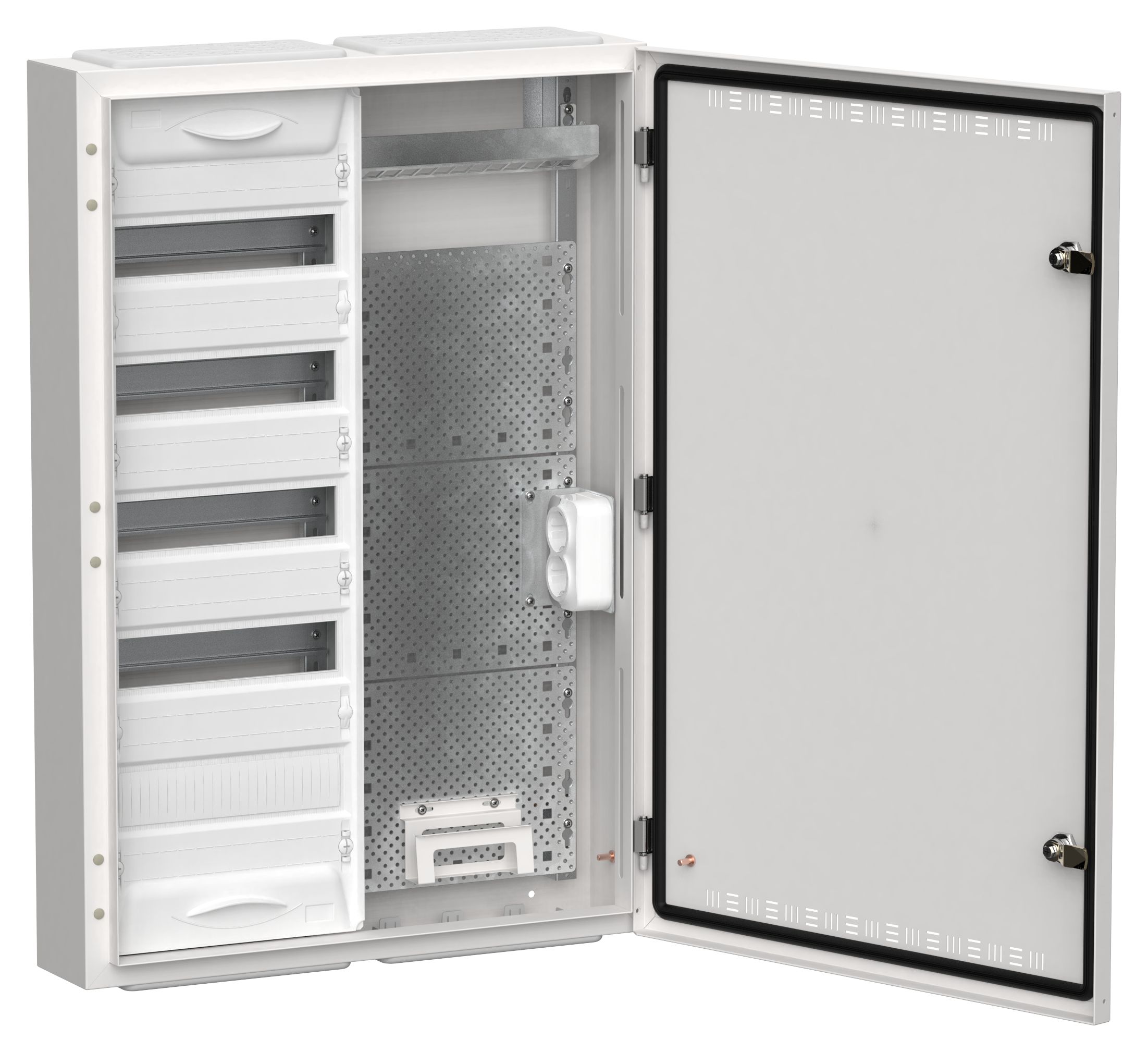 TITAN 5 Корпус комбинированный ЩРн-60 (2х60) 835х570х140мм IP30 белый