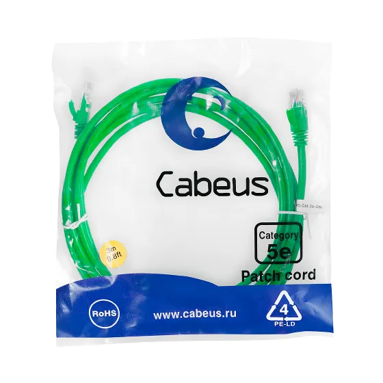 PC-UTP-RJ45-CAT.5E-3M-GN-LSZH Cabeus